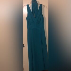 Formal Gown, Elegant Oasis Teal sleeveless dress by David's Bridal Studios